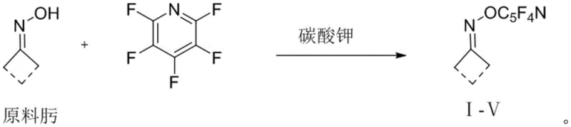 General synthetic route for novel fluorinated oxime ethers I-V using pentafluoropyridine