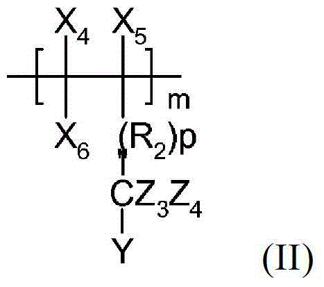 Chemical structure of Formula II showing variant oligomer segments