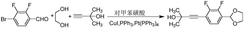 Reaction scheme for Step 1 Sonogashira coupling synthesis of intermediate