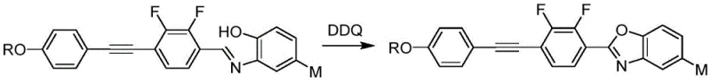 Final oxidative cyclization reaction scheme using DDQ to form benzoxazole ring