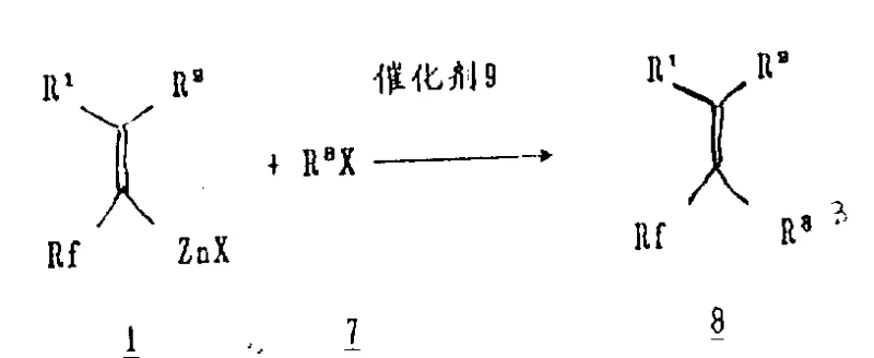 Cross-coupling reaction of fluorine-containing zinc reagent with aryl or alkenyl halides