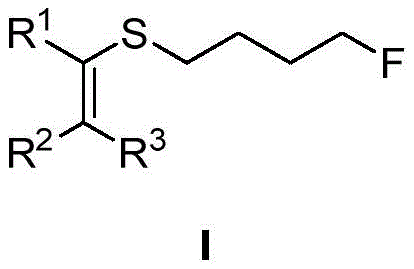 General molecular structure of fluorine-containing alkylthio substituted olefin derivatives (Formula I)