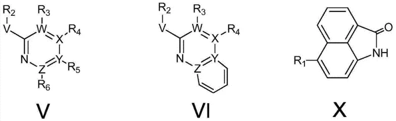 Reaction scheme showing reactants Formula X, V, and VI used in the one-pot synthesis