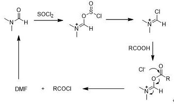Mechanism of DMF catalyzed acyl chloride reaction