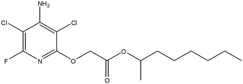Chemical structure of Fluroxypyr-monoctyl ester showing the pyridine ring and octyl chain