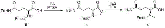 Previous solid-phase synthesis route highlighting high cost and complexity