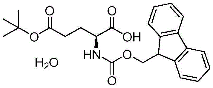 Chemical structure of Fmoc-Glu(OtBu)-OH showing the Fmoc protecting group on the amine and tert-butyl ester on the side chain