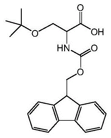 Chemical structure of Fmoc-Ser(tBu)-OH showing the Fmoc amine protection and tert-butyl side-chain protection