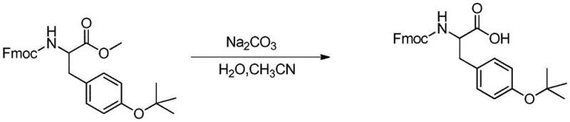 Comparative base hydrolysis reaction showing lower efficiency compared to Lewis acid method