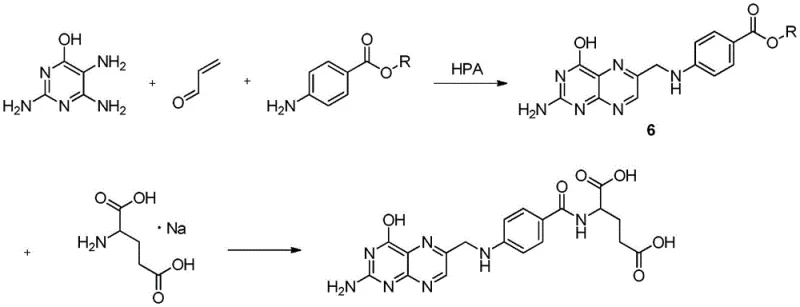 Novel Heteropoly Acid (HPA) catalyzed synthesis route for Folic Acid using acrolein and p-aminobenzoate