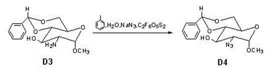 Reaction scheme showing the azidation of Compound D3 to D4 using trifluoromethanesulfonic anhydride