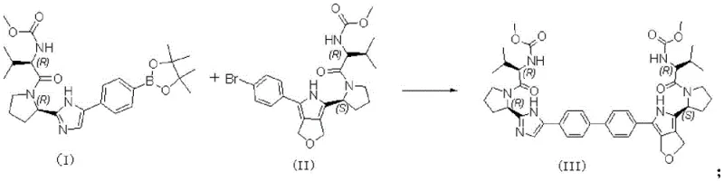 Suzuki coupling reaction scheme for Forbitasvir RRRS isomer synthesis