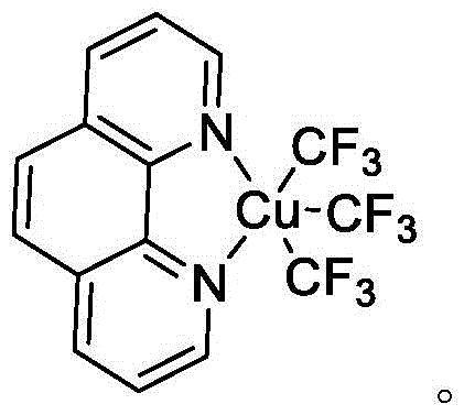 Chemical structure of the (Phen)Cu(CF3)3 catalyst used in the synthesis
