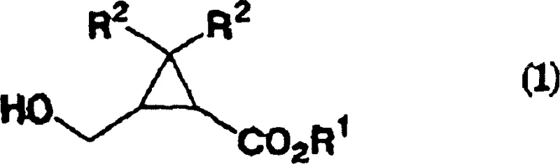 Chemical structure of cyclopropanecarboxylate compound (Formula 1) serving as the alcohol substrate