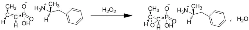 Epoxidation reaction mechanism converting the intermediate salt to Fosfomycin derivative using hydrogen peroxide and ZSM-5 catalyst