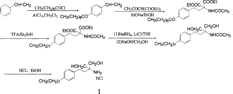Synthetic route of FTY720 intermediate via Friedel-Crafts and Michael addition