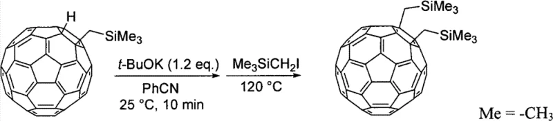 Reaction Scheme 2 illustrating the conversion of mono-adduct to di-adduct via base-mediated alkylation