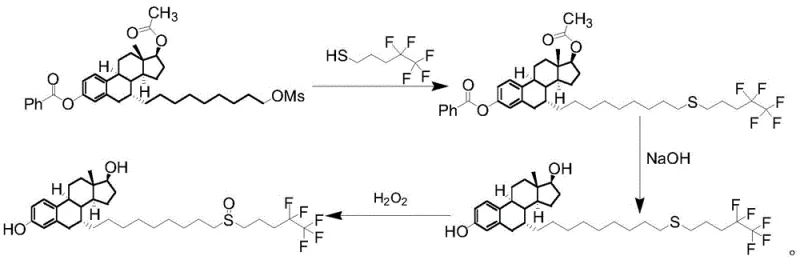 Prior art synthesis route using pungent pentafluoro-pentanethiol highlighting safety and scalability limitations