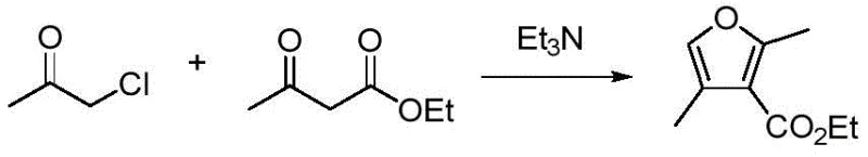 General reaction scheme showing the synthesis of polysubstituted furans from aryl ketone bromides and methyl ketones using Ti(OiPr)4