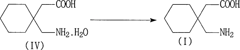 Reaction scheme depicting the dehydration of Gabapentin hydrate to anhydrous Gabapentin using alcohol