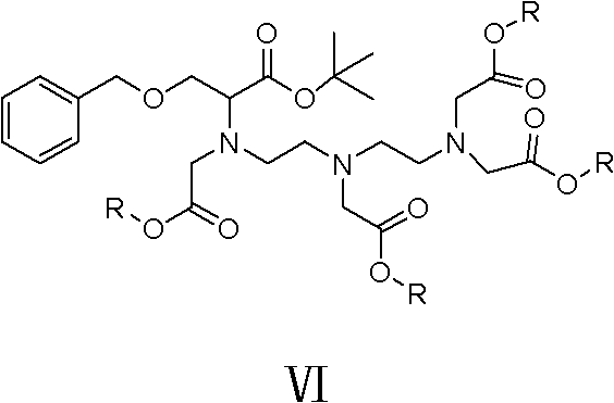 Chemical structure of Compound VI showing the fully alkylated protected intermediate