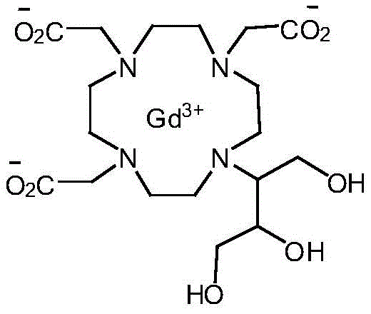 Chemical structure of Gadobutrol showing the macrocyclic ligand complexed with Gadolinium ion