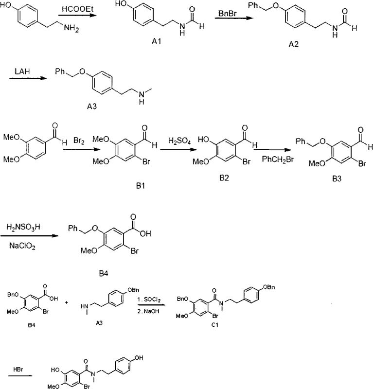 Conventional 9-step synthesis route for Galantamine intermediate showing benzyl protection strategy