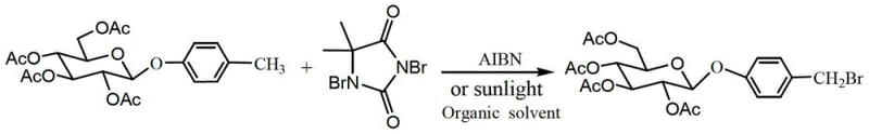 Radical bromination of the methyl group using DBDMH and AIBN
