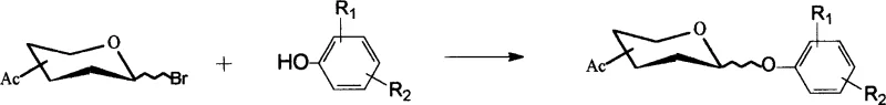Specific condensation reaction between bromoacetyl sugar and phenolic compound catalyzed by iodide
