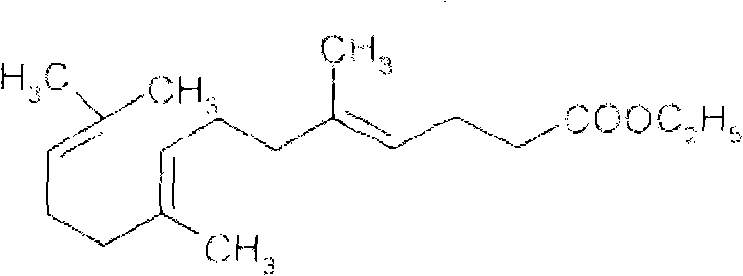 Reaction scheme for the synthesis of the carboxylic acid intermediate from nerolidol