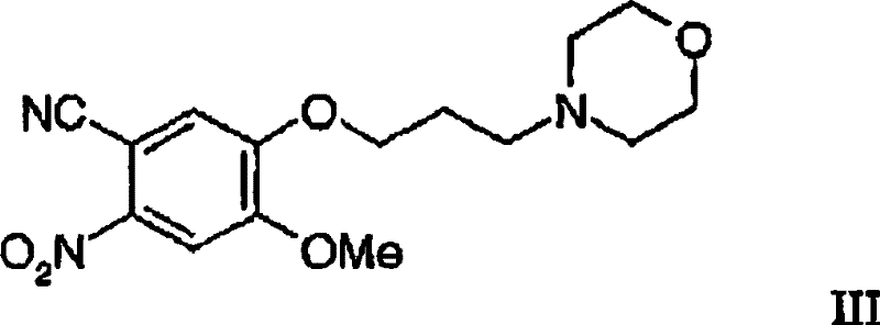 Structure of Formula III, the novel nitrobenzonitrile intermediate crucial for the convergent synthesis