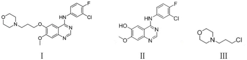 Structures of Gefitinib Intermediate (Formula II) and N-(3-chloropropyl)morpholine (Formula III)