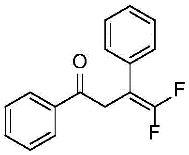 Chemical structure of 4,4-difluoro-1,3-diphenyl-3-buten-1-one product