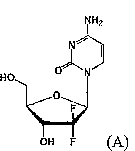 Chemical structure of Gemcitabine (Formula A), the target anticancer drug synthesized using the novel intermediates