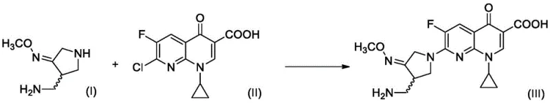 General condensation reaction forming Gemifloxacin from parent nucleus and side chain