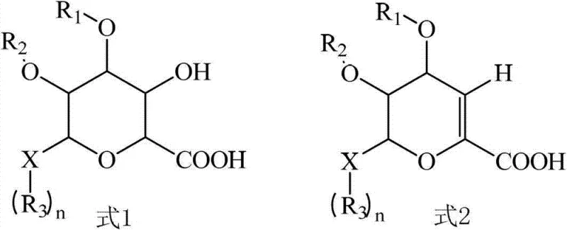 Structural comparison of the target glucuronide Formula 1 capable of lithium complexation versus the impurity Formula 2 which remains soluble