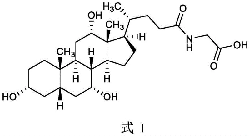 Chemical structure of Glycocholic Acid showing the steroid backbone and glycine conjugation
