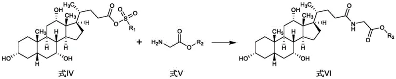 Coupling reaction between active intermediate and glycine ester to form glycocholate ester