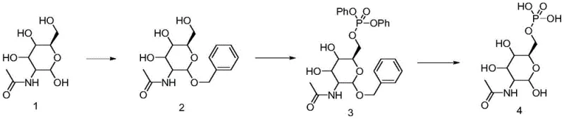 Conventional synthesis route using phenyl phosphate showing poor selectivity and difficult hydrogenolysis