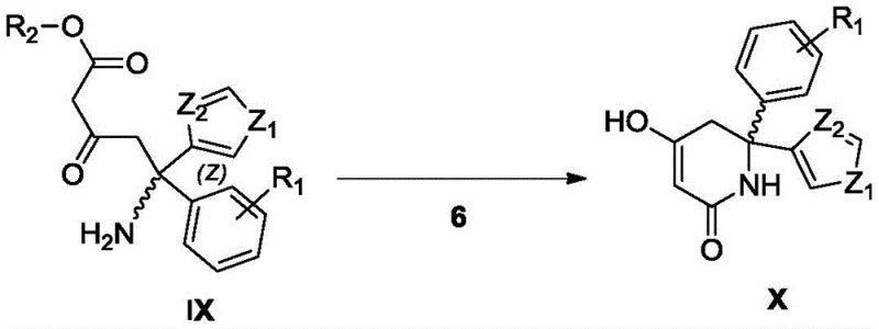 Enzymatic ring closure step converting compound IX to compound X with high stereoselectivity