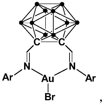 Chemical structure of the ortho-carborane Schiff base gold complex catalyst