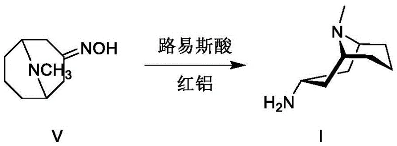 Stereoselective reduction of oxime to 3α-homotropylamine using Red-Al and Lewis Acid