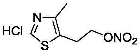 Chemical structure of GT-1061 (2-(4-methylthiazol-5-yl) ethyl nitrate hydrochloride)