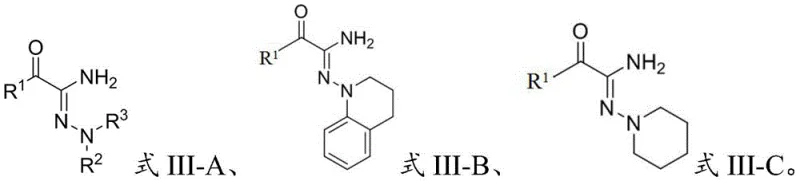 General chemical structure of guanylhydrazone compounds Formula III-A III-B and III-C
