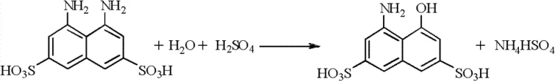 Final hydrolysis step converting 1,8-diamino-3,6-naphthalene disulfonic acid into H acid