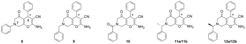 Prior art structures showing polysubstituted pyran compounds with limited antitumor scope