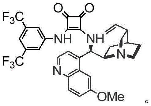Chemical structure of the Quinidine Squaramide catalyst used for asymmetric induction