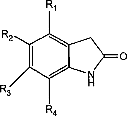 Chemical structure of Formula III representing the substituted oxindole coupling partner