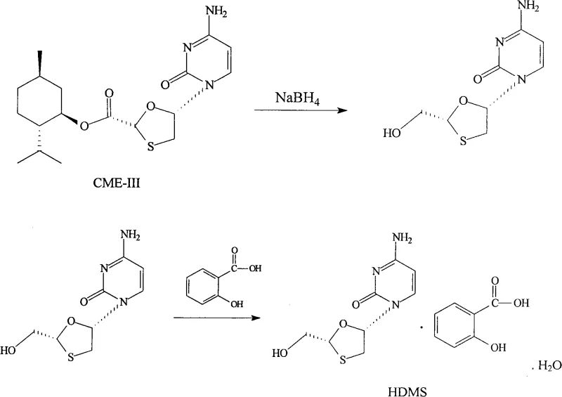 Conversion of CME-III to HDMS via reduction and salt formation