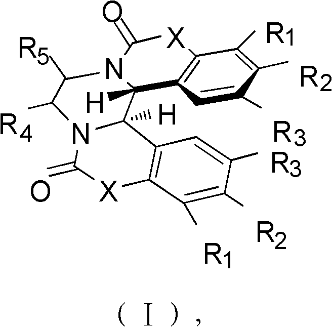 General Formula I showing the structure of [5]helicene analogs with variable substituents R1-R5 and heteroatom X